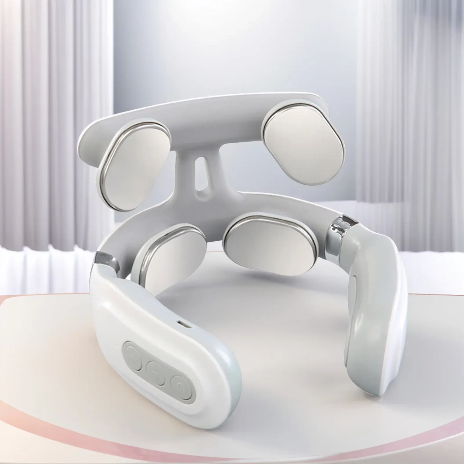 Masseur cervical 4 têtes rechargeable par USB avec chauffage, masseur électrique pour le cou pour femmes et hommes 5