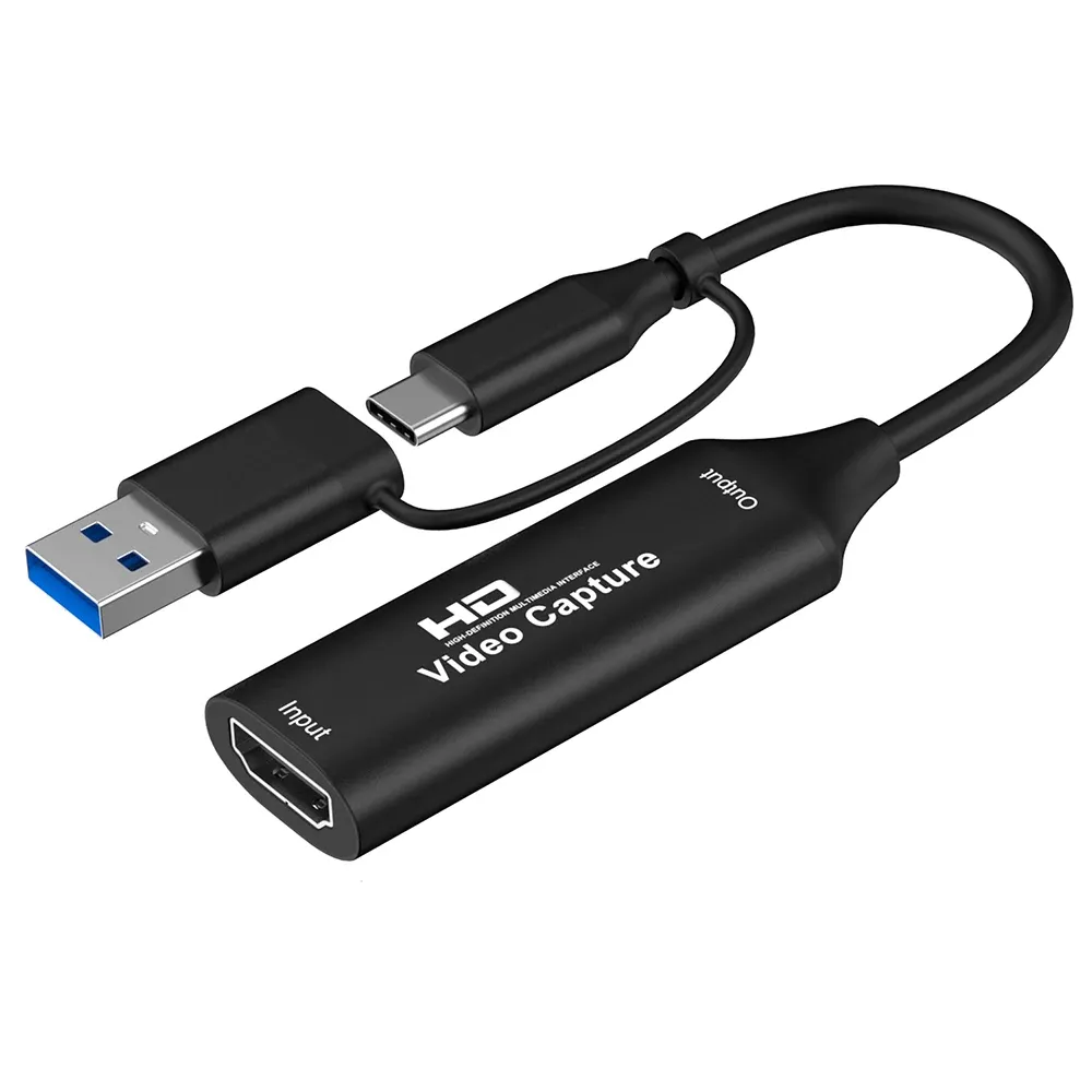 Carte d'acquisition vidéo HDMI 4K, connectique USB-A et USB-C, enregistrement audio et vidéo 8