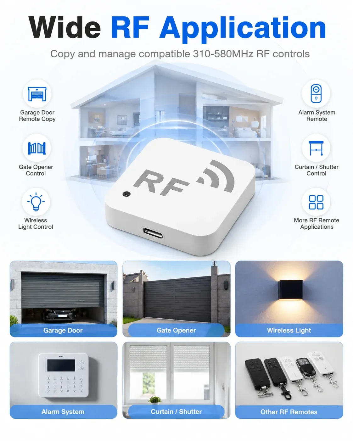 Télécommande intelligente WiFi RF, contrôle à distance