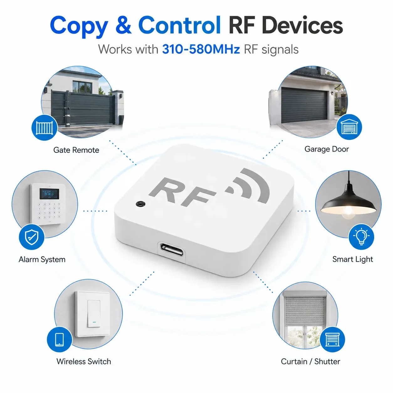 Télécommande intelligente WiFi RF, détails du design