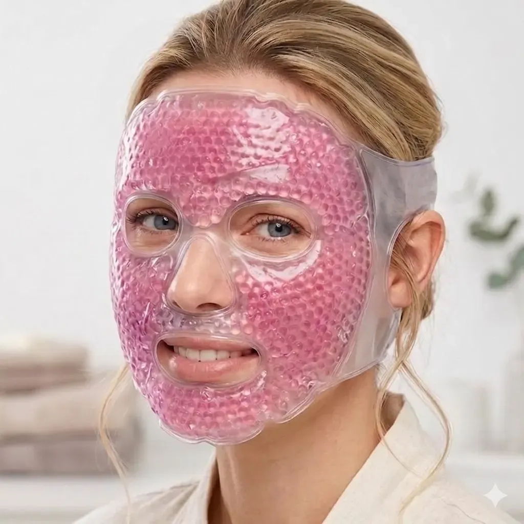 Masque pour les yeux en gel dans une ambiance de bien-être