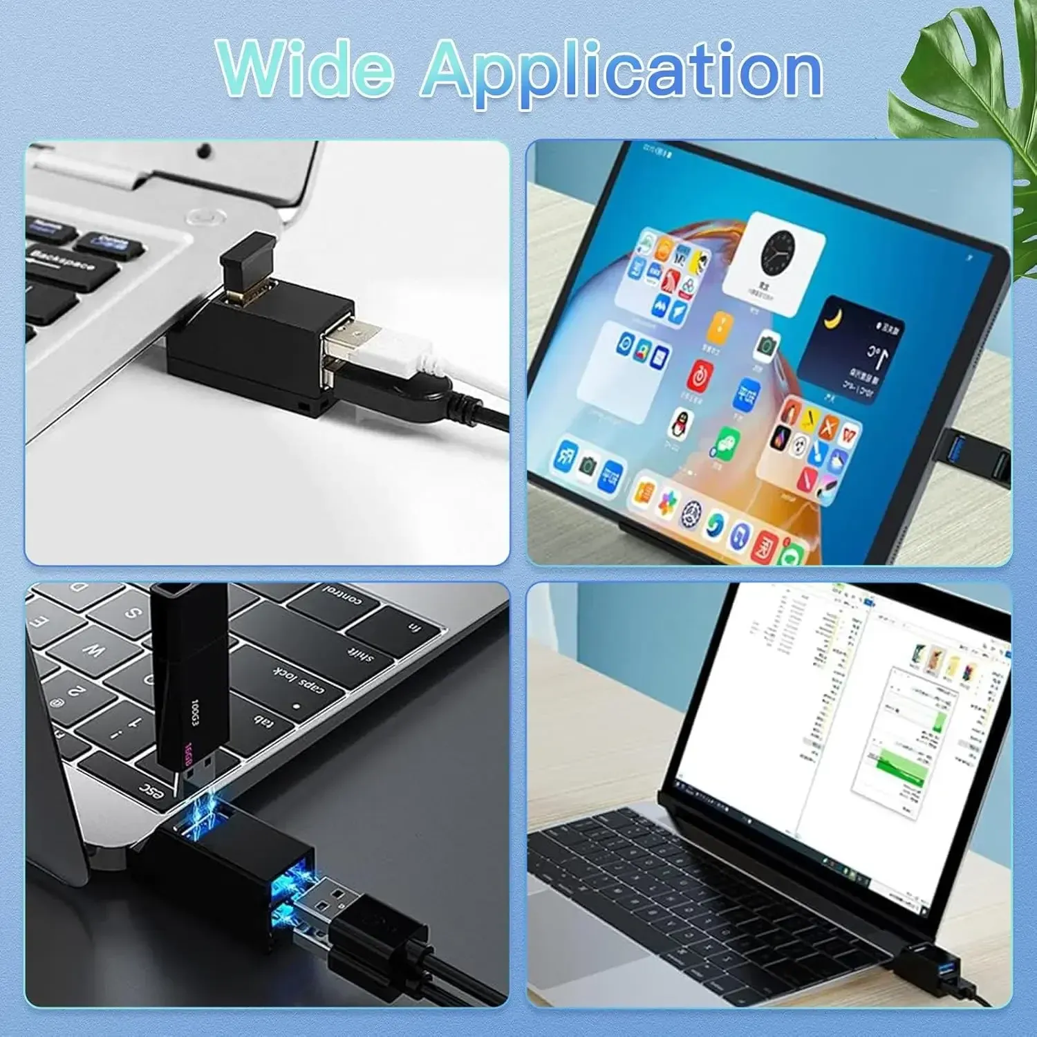 Hub USB 3 en 1, adaptateur USB 3.0, station d'accueil USB, répartiteur USB, adaptateur OTG, 5 Gbps, haute vitesse, pour PC portable, MacBook 5