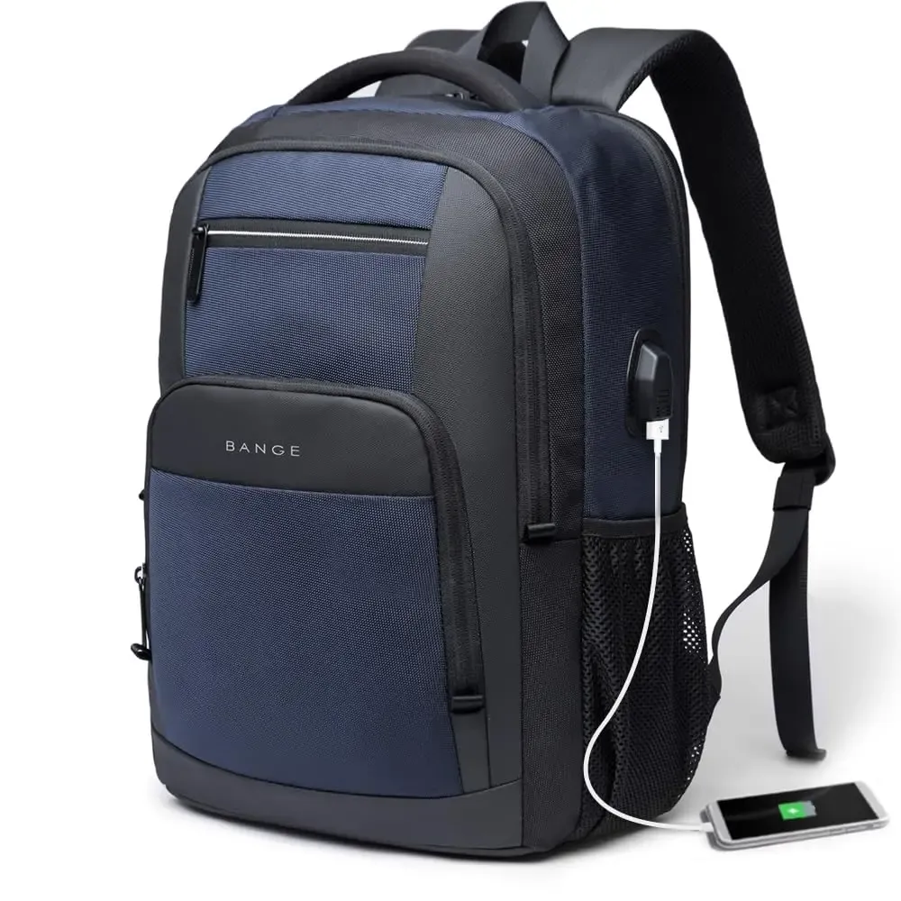 Sac à dos léger de 15,6 pouces pour ordinateur portable, étanche, avec port de charge USB, multifonction, pour voyage, randonnée et école, pour homme 8