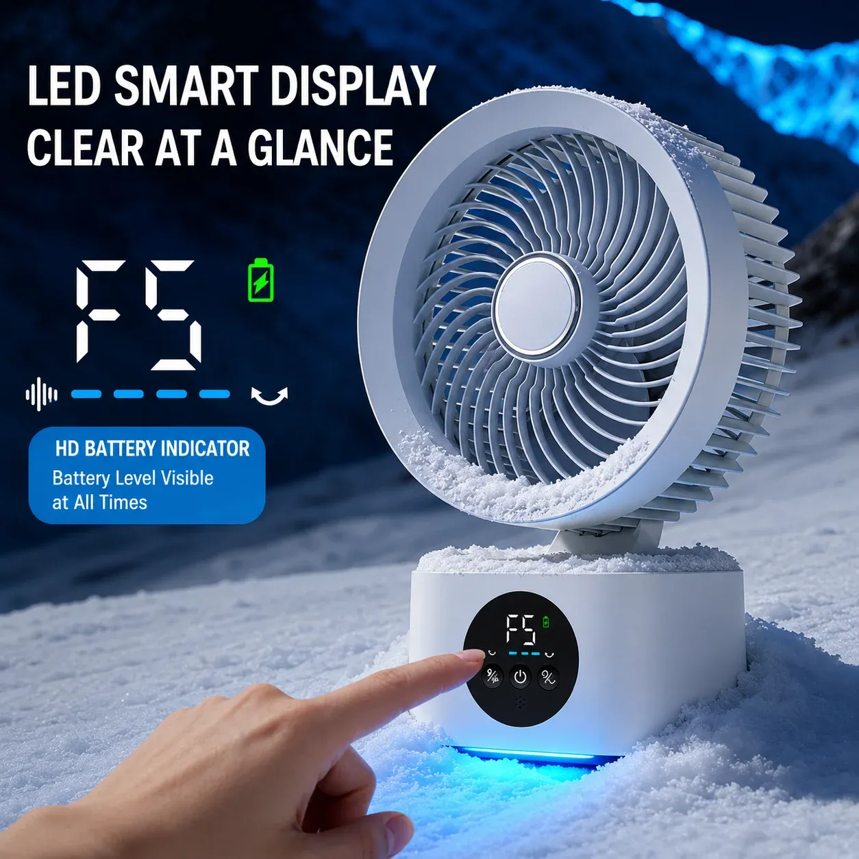 Ventilateur mural portable rechargeable USB avec télécommande et commande vocale 4