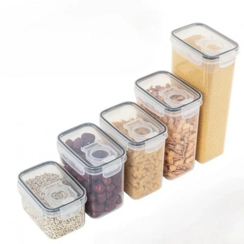 Conteneurs de stockage alimentaire hermétiques avec couvercle, organisateur de garde-manger et distributeur de céréales - Image 1