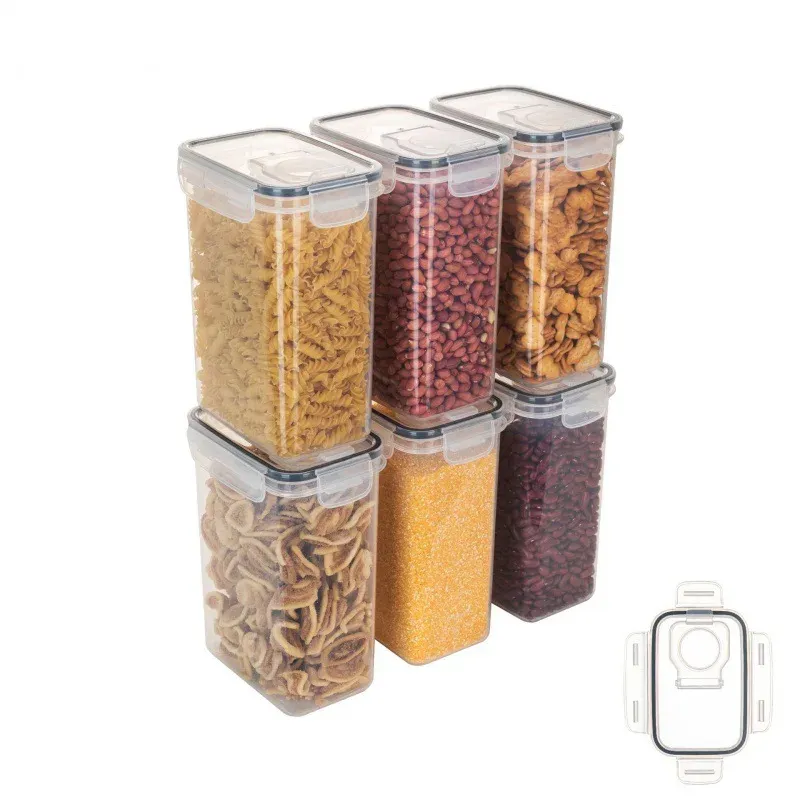 Conteneurs de stockage alimentaire hermétiques avec couvercle, organisateur de garde-manger et distributeur de céréales 2