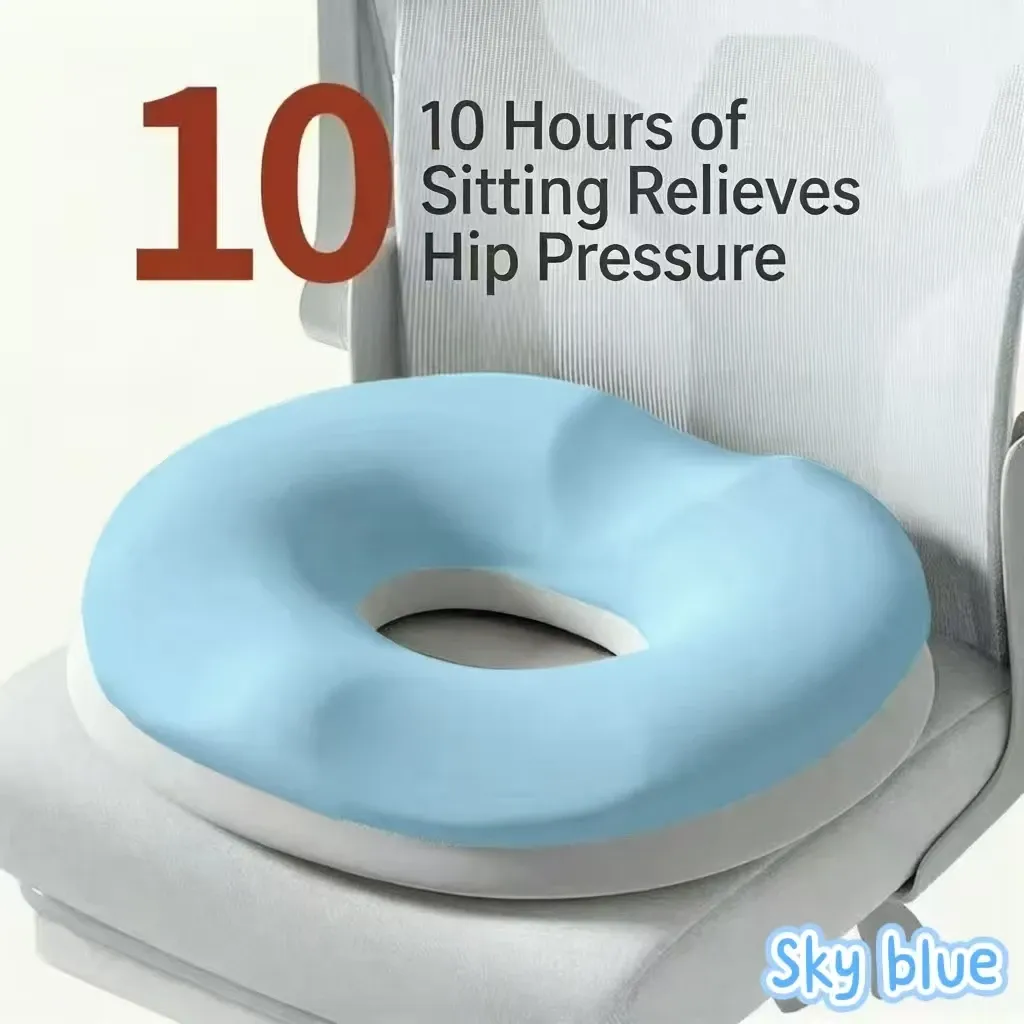 Coussin de siège en mousse à mémoire de forme en forme de donut, anti-hémorroïdes, avec soutien du coccyx, pour canapé et siège auto 2
