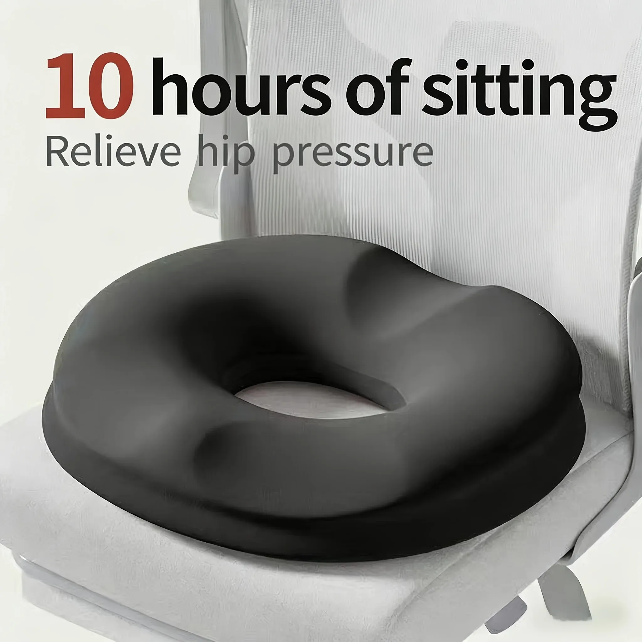 Coussin de siège en mousse à mémoire de forme en forme de donut, anti-hémorroïdes, avec soutien du coccyx, pour canapé et siège auto - Image 1