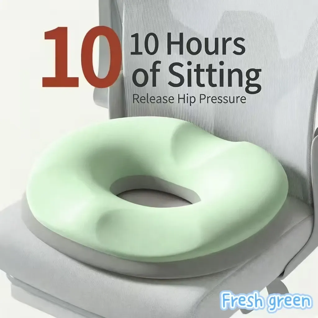 Coussin de siège en mousse à mémoire de forme en forme de donut, anti-hémorroïdes, avec soutien du coccyx, pour canapé et siège auto 6