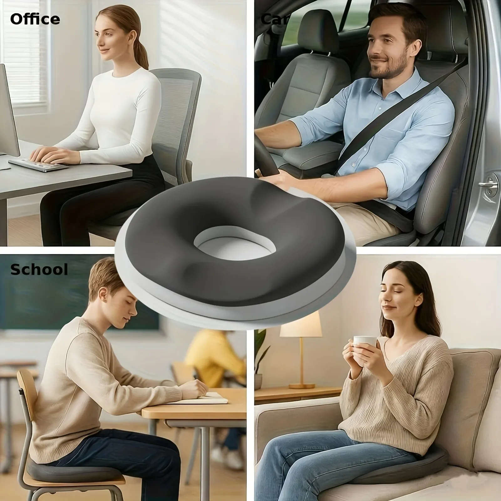 Coussin placé sur un siège de voiture