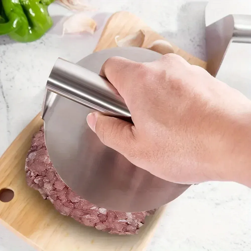 Presse à steak smash en acier inoxydable | Presse à hamburger robuste et antiadhésive pour barbecue et cuisson à la plancha - Image 1
