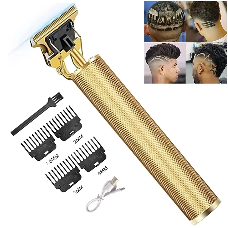 Tondeuse à cheveux électrique T9 avec accessoires, tondeuse rechargeable pour homme, rasoir professionnel pour barbier 1