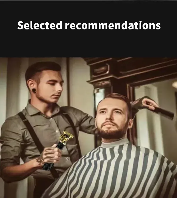 Tondeuse à cheveux électrique T9 avec accessoires, tondeuse rechargeable pour homme, rasoir professionnel pour barbier 6