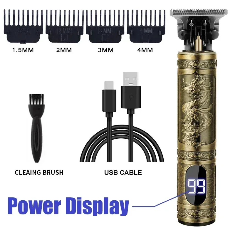 Tondeuse à cheveux électrique T9 avec accessoires, tondeuse rechargeable pour homme, rasoir professionnel pour barbier 16