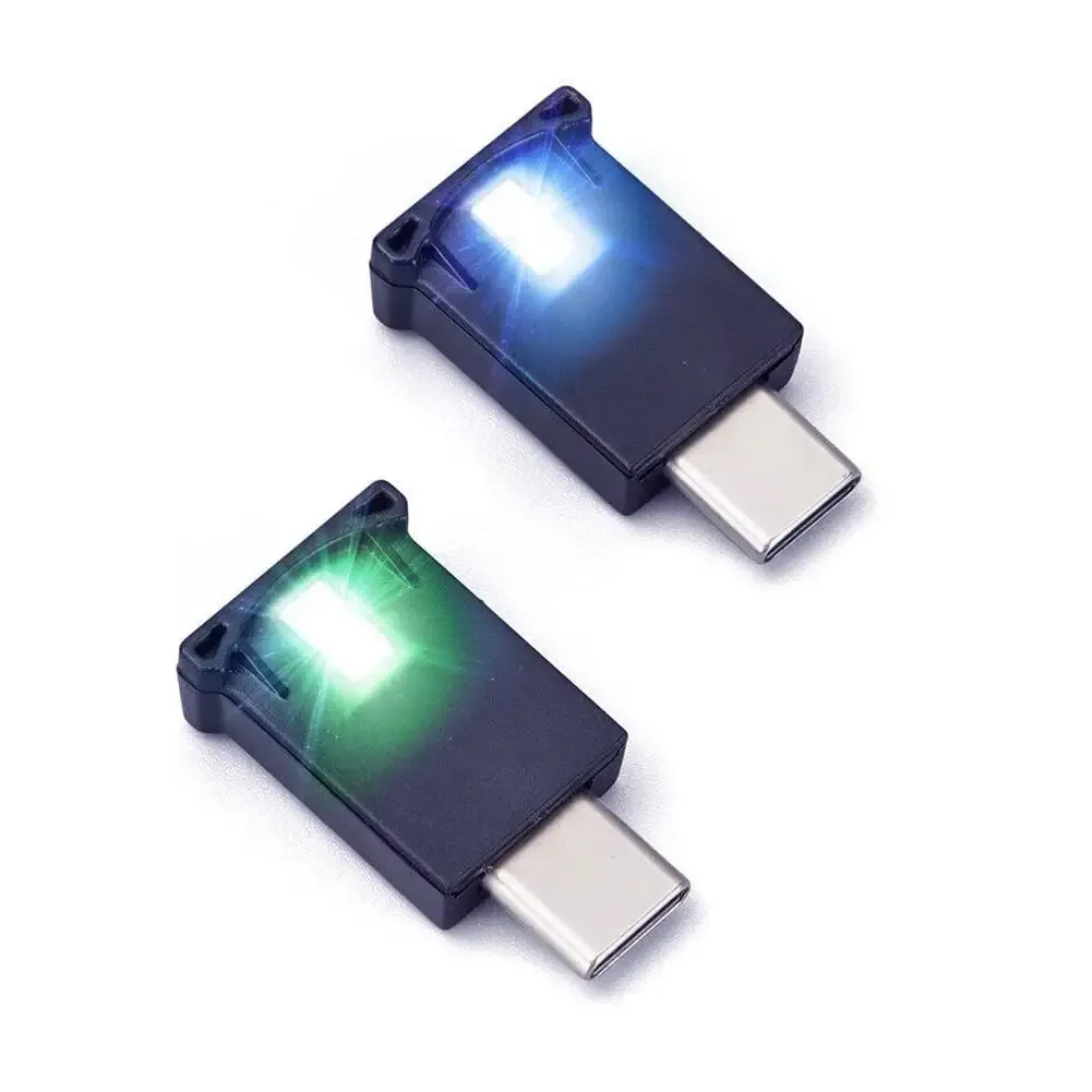 Lampe d'ambiance LED RGB pour intérieur de voiture, 8 couleurs, luminosité réglable, connecteur de type C