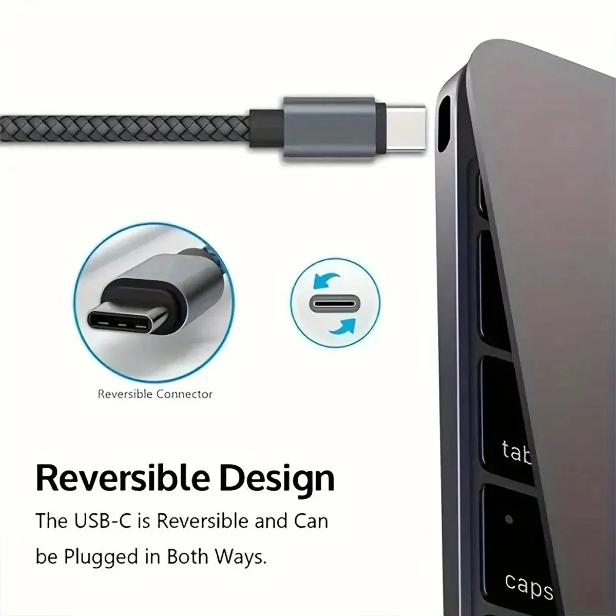 Câble de charge rapide USB-C vers USB-C 66 W 5 A en nylon, longueurs 1 m, 2 m et 3 m, compatible iPhone 15, iPhone 16 Pro Max, Samsung S24, Xiaomi et OPPO 4