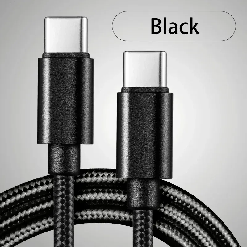Câble de charge rapide USB-C vers USB-C 66 W 5 A en nylon, longueurs 1 m, 2 m et 3 m, compatible iPhone 15, iPhone 16 Pro Max, Samsung S24, Xiaomi et OPPO 10