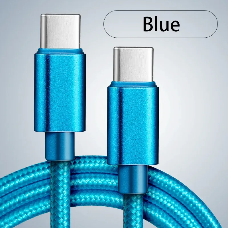 Câble de charge rapide USB-C vers USB-C 66 W 5 A en nylon, longueurs 1 m, 2 m et 3 m, compatible iPhone 15, iPhone 16 Pro Max, Samsung S24, Xiaomi et OPPO 7