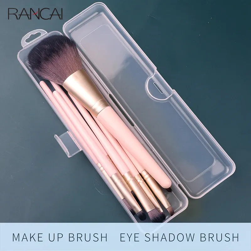 Boîte de rangement portable transparente avec couvercle pour pinceaux de maquillage, crayons à sourcils, baguettes et accessoires de beauté 2
