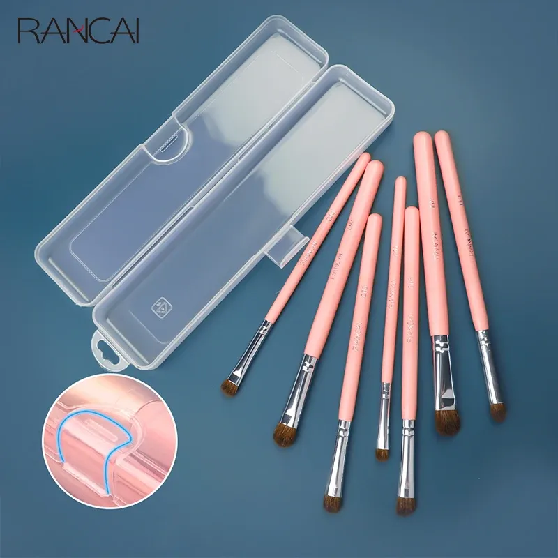 Boîte de rangement portable transparente avec couvercle pour pinceaux de maquillage, crayons à sourcils, baguettes et accessoires de beauté 3
