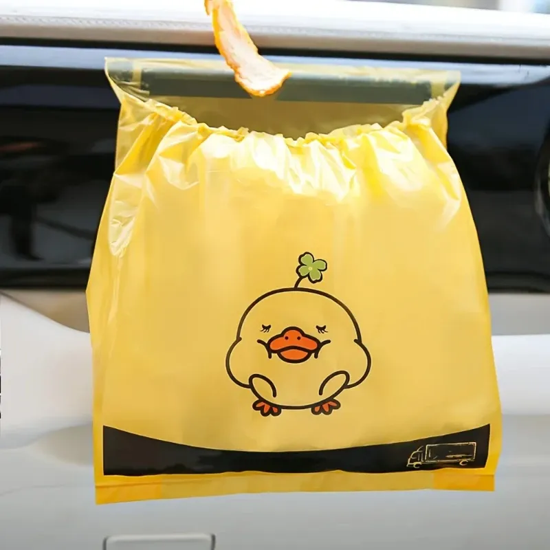 Lot de 15 sacs poubelles adhésifs jetables pour voiture, sacs de rangement multifonctionnels à suspendre pour l'habitacle