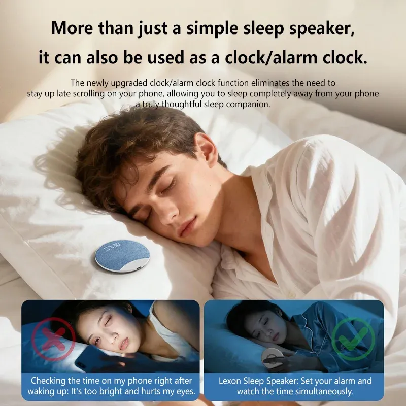 Haut-parleur de sommeil sous oreiller OnePlus Bluetooth 5.4 avec bruit blanc réglable, réveil, livres audio et histoires 4