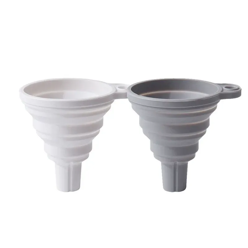 Entonnoir pliable et portable en silicone pour le transfert de liquides, d'huile et de poudre, idéal pour le remplissage de bouteilles en cuisine 6