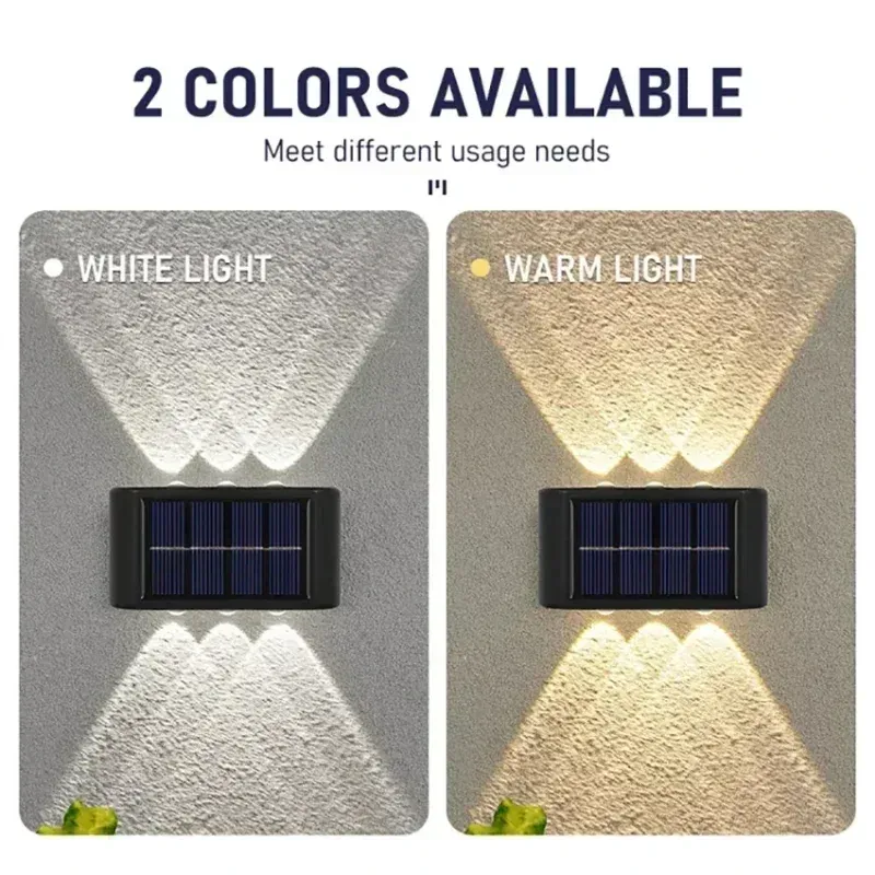 Applique murale solaire d'extérieur à 12 LED, étanche, éclairage décoratif pour jardin, cour et balustrade 2