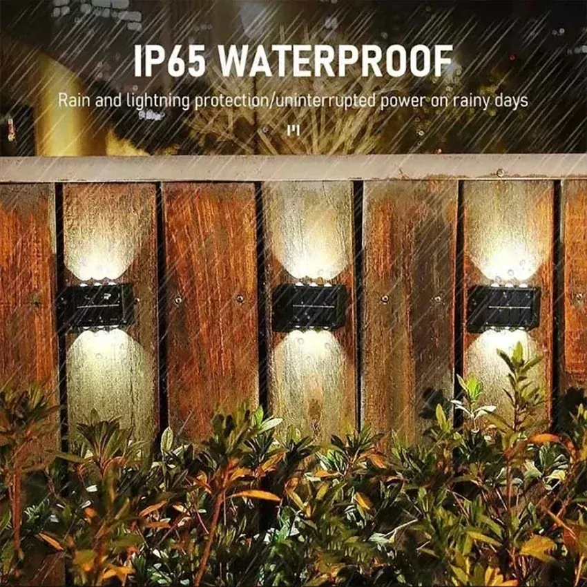 Applique murale solaire d'extérieur à 12 LED, étanche, éclairage décoratif pour jardin, cour et balustrade 6