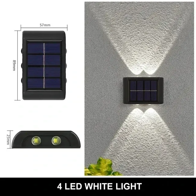 Applique murale solaire d'extérieur à 12 LED, étanche, éclairage décoratif pour jardin, cour et balustrade 18