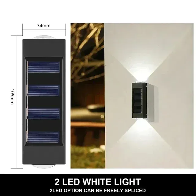 Applique murale solaire d'extérieur à 12 LED, étanche, éclairage décoratif pour jardin, cour et balustrade 15
