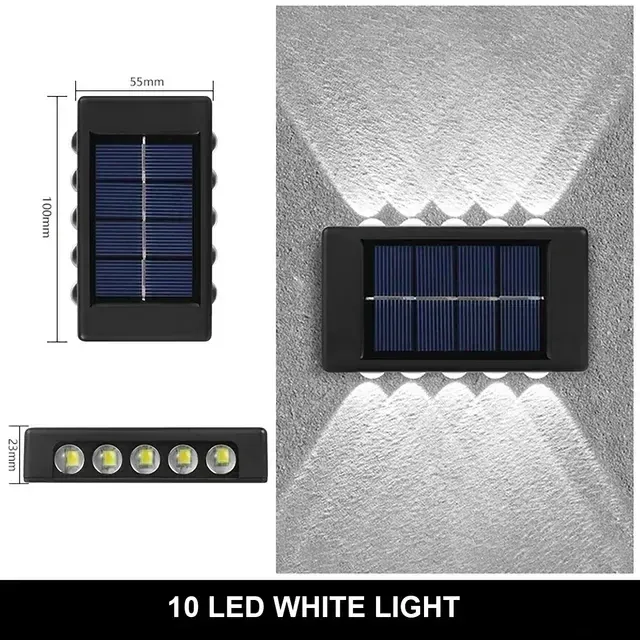 Applique murale solaire d'extérieur à 12 LED, étanche, éclairage décoratif pour jardin, cour et balustrade 13
