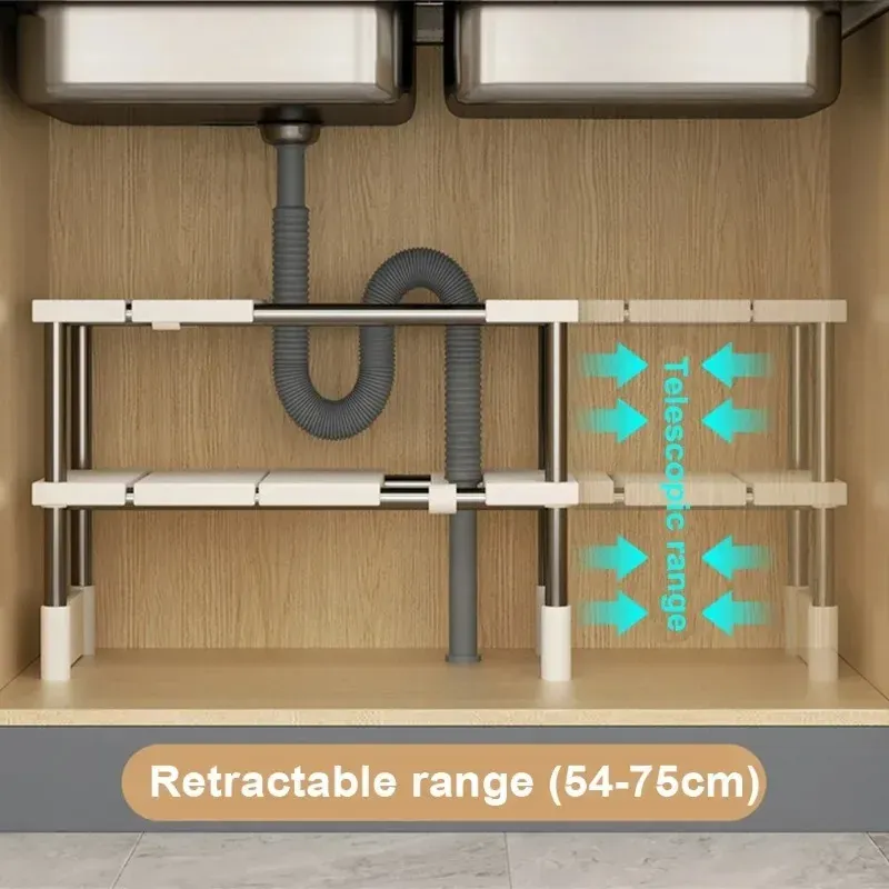 Étagères de rangement empilables T1 avec séparateurs, support télescopique et rangement pour vêtements de garde-robe