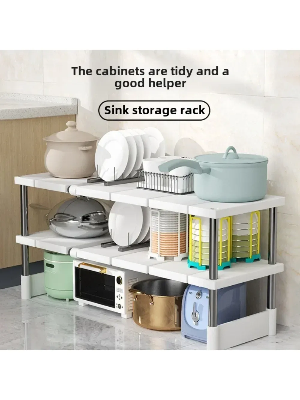 Étagère de rangement empilable blanche dans un dressing