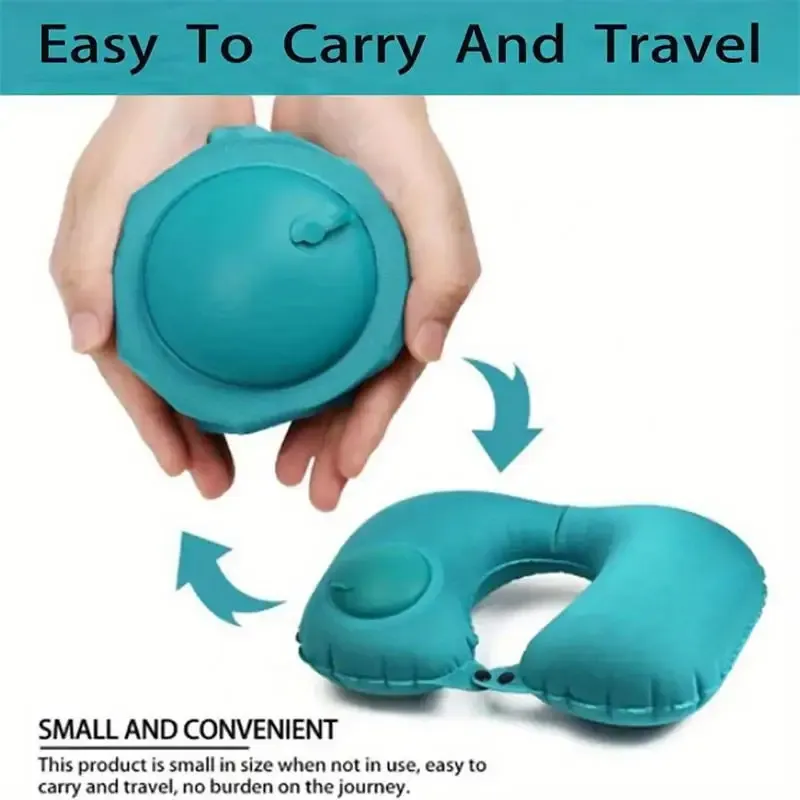 Oreiller gonflable en forme de U, utilisation en voyage