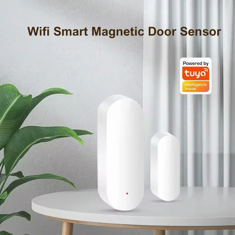 Capteur de porte WiFi intelligent Tuya, détecteur d'ouverture et de fermeture pour maison connectée, notifications via l'application Smart Life, compatible Alexa et Google Home 3