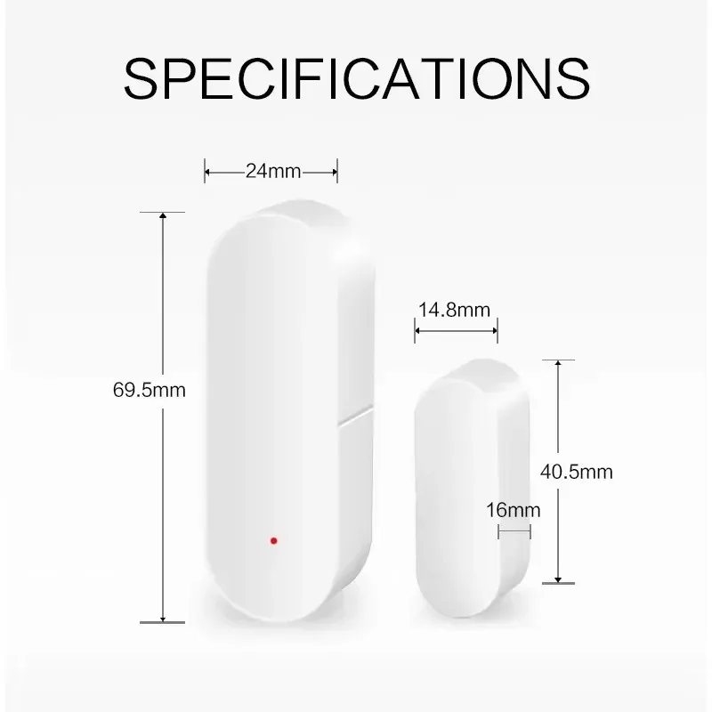 Capteur de porte WiFi intelligent Tuya, détecteur d'ouverture et de fermeture pour maison connectée, notifications via l'application Smart Life, compatible Alexa et Google Home 4