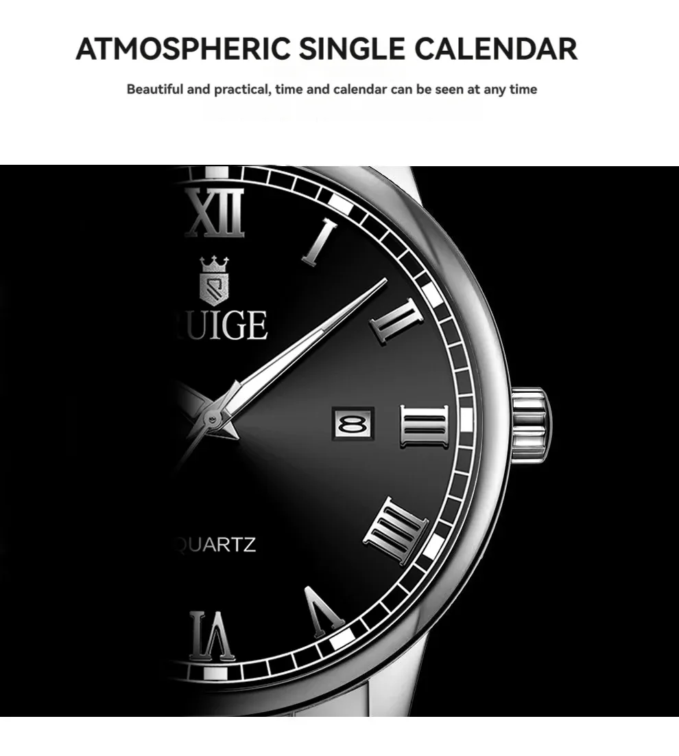 Montre RUIGE pour homme, détail du cadran