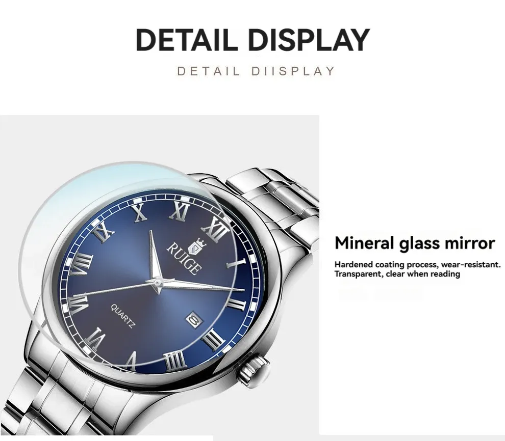 Montre RUIGE pour homme, détail du bracelet