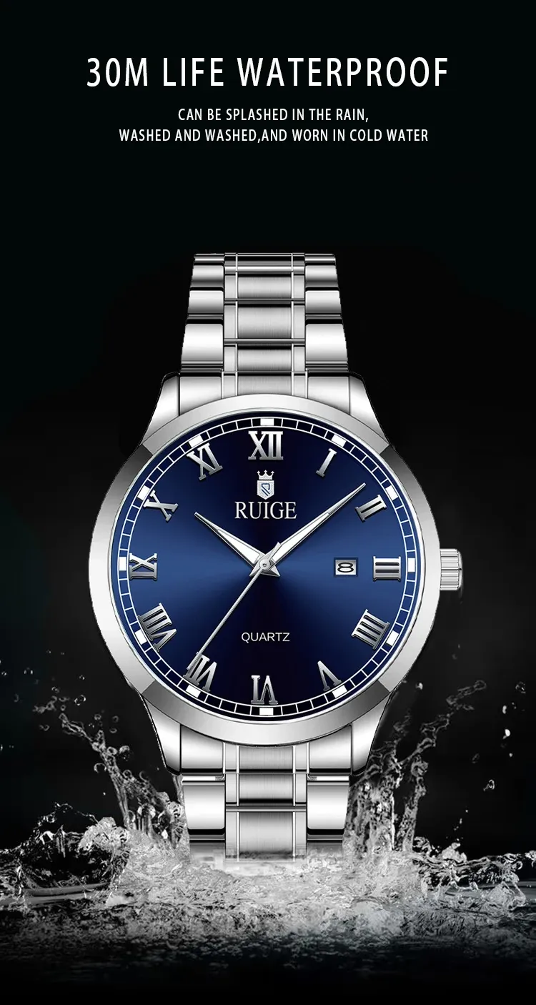 Montre RUIGE pour homme, porté au poignet