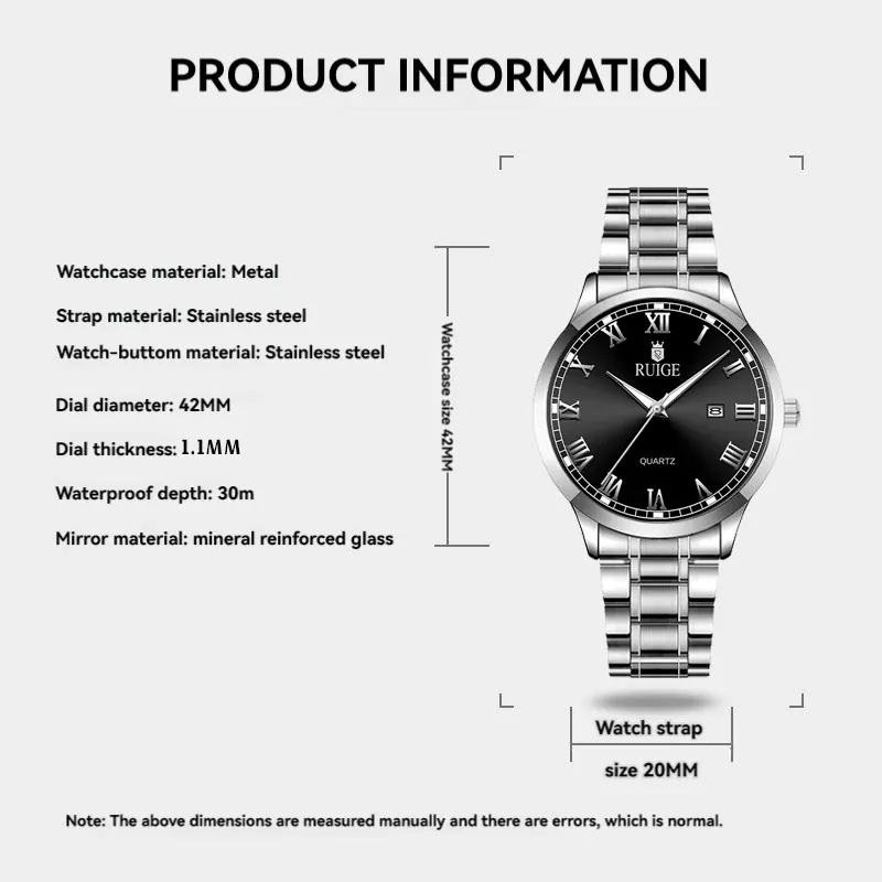 Montre RUIGE pour homme, vue rapprochée