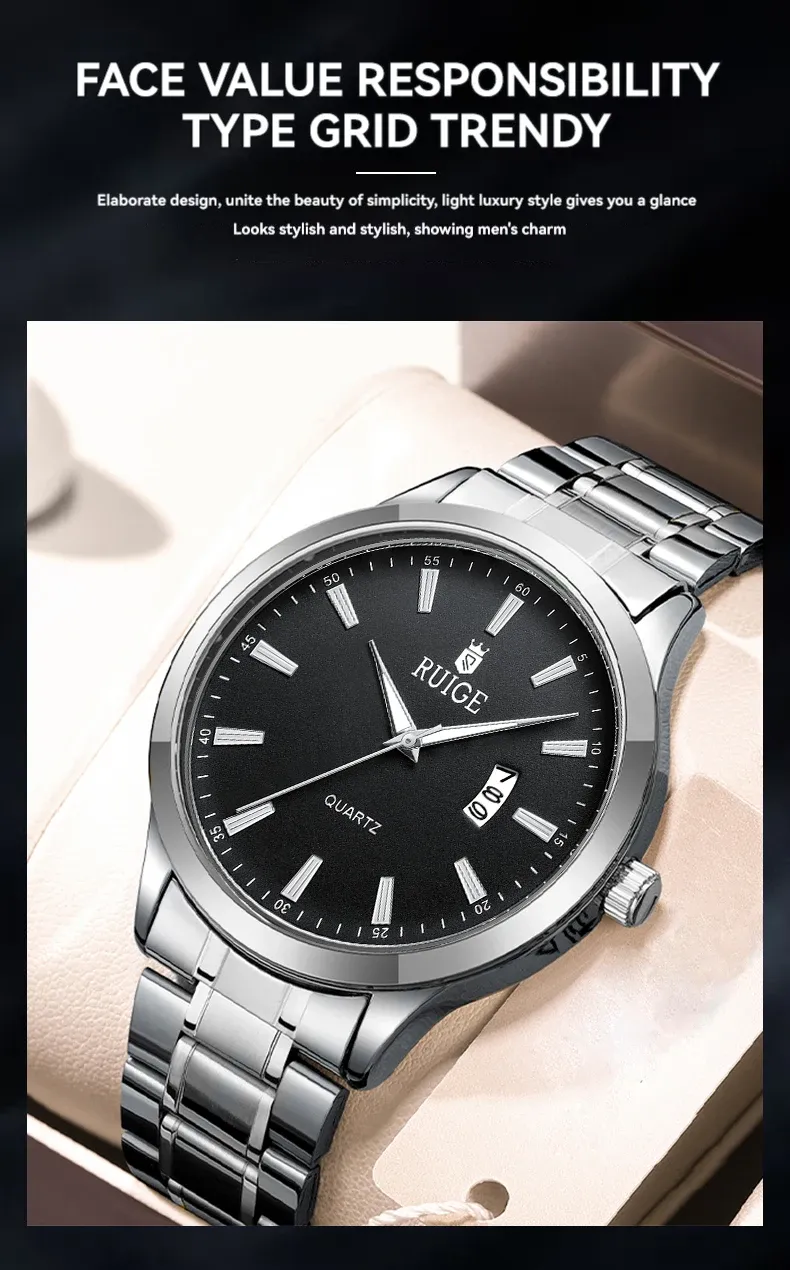 Montre RUIGE pour homme, finition soignée