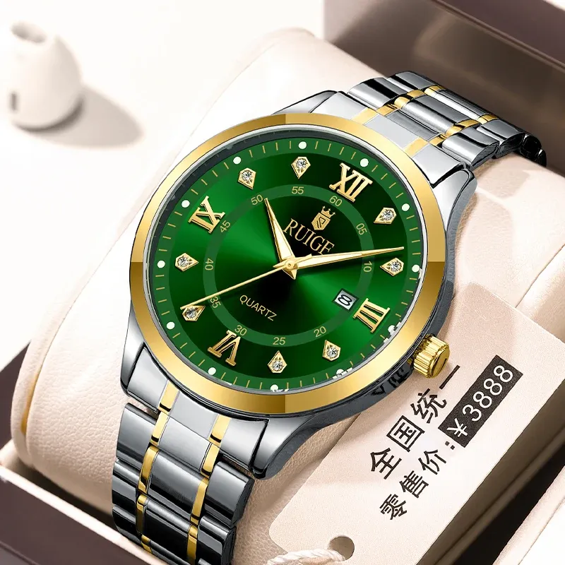 Montre-bracelet étanche pour homme RUIGE, cadran à chiffres romains, design minimaliste, lumineuse dans l'obscurité 11