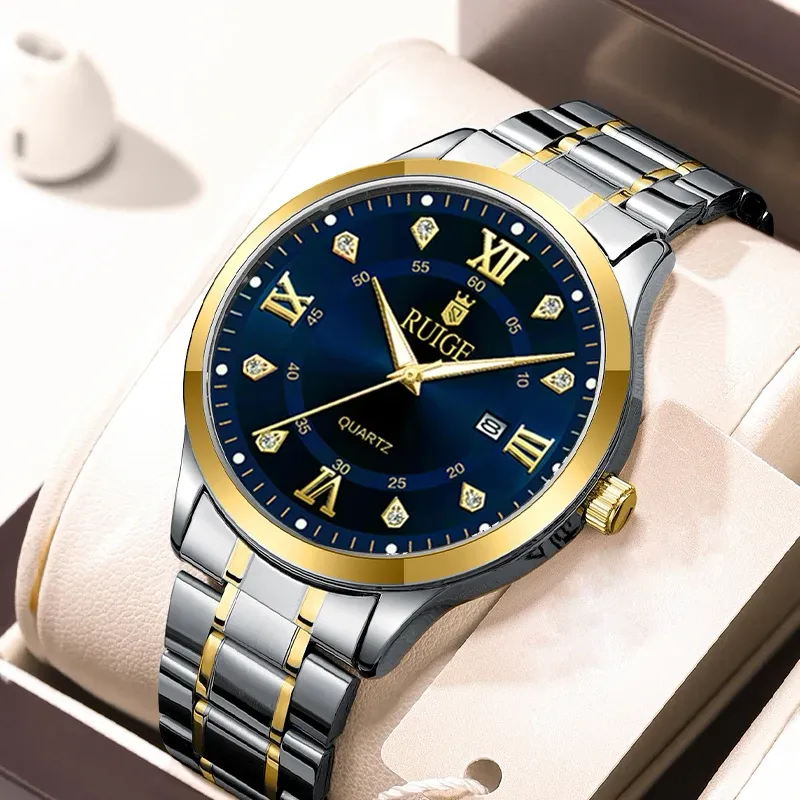 Montre-bracelet étanche pour homme RUIGE, cadran à chiffres romains, design minimaliste, lumineuse dans l'obscurité 8