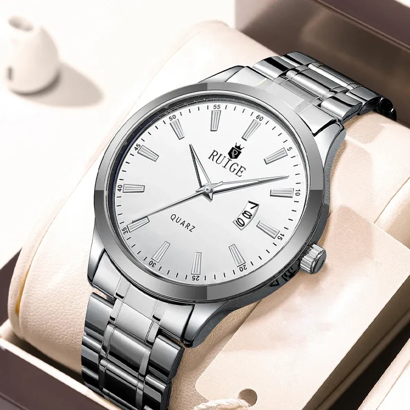 Montre-bracelet étanche pour homme RUIGE, cadran à chiffres romains, design minimaliste, lumineuse dans l'obscurité 13