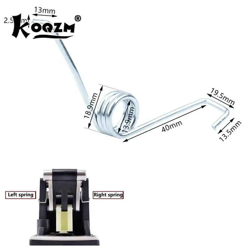 Ressort de torsion pour vadrouille rotative, pied arrière de nervure, diamètre de fil 2,5 mm – Lot de 1 ou 2 pièces