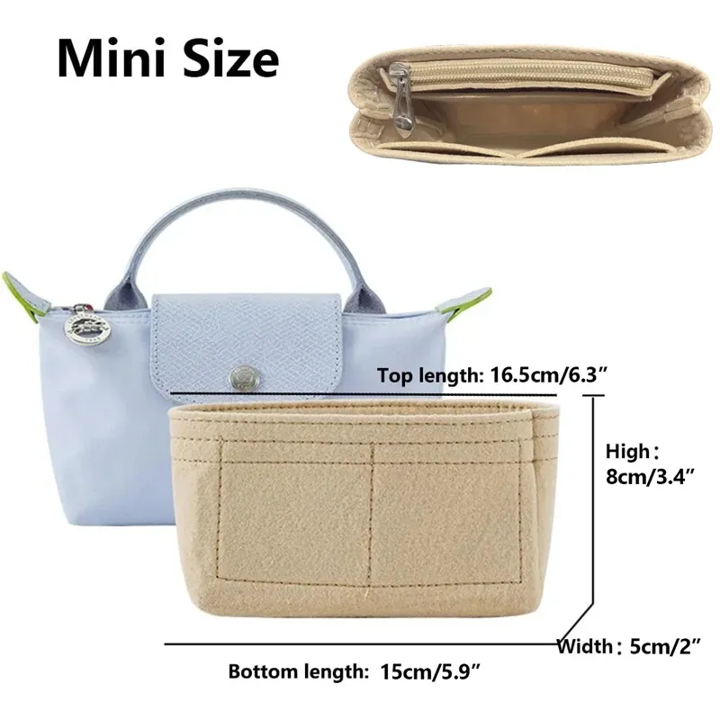 Organisateur de sac en feutre, finition et structure