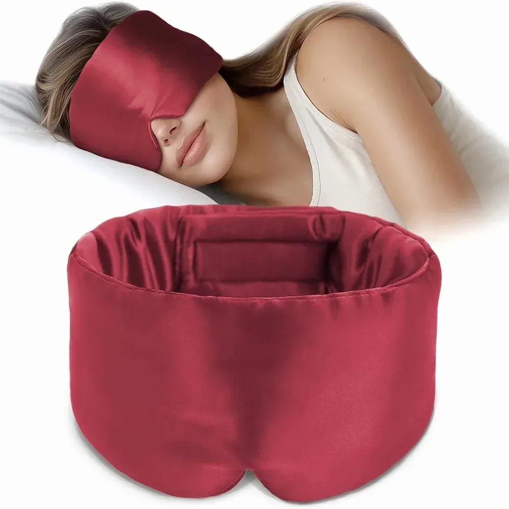Masque de sommeil en soie de mûrier 100 % doux et sans pression, bande velcro réglable 12