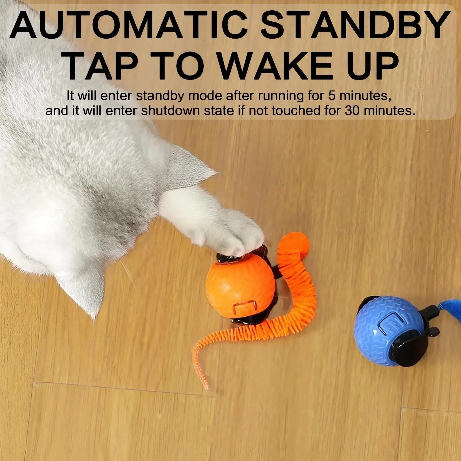 Boule interactive rotative automatique pour chat à LED 5