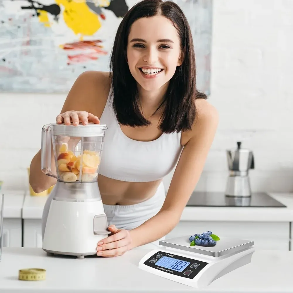 Balance de cuisine numérique 30 kg/1 kg, écran LCD précis, en acier inoxydable pour la pâtisserie et la boulangerie 6
